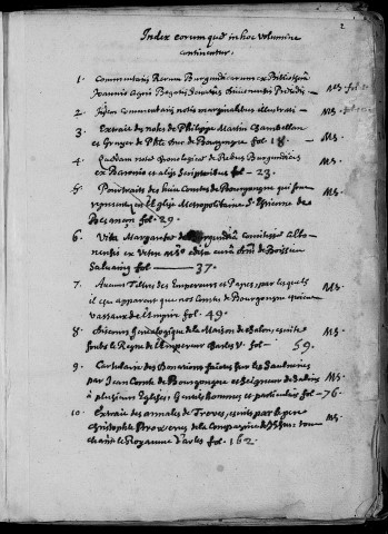 Ms Chiflet 52 - « Collectanea historica principum Burgundiae regum, ducum et comitum »