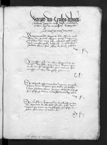 Comptes de la Ville de Besançon, recettes et dépenses, Compte de Pierre de Chaffoy (1er janvier - 31 décembre 1490)