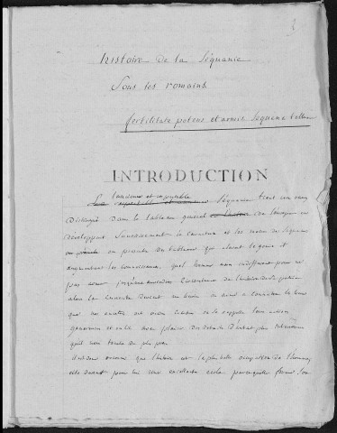 Ms Baverel 10 - « Histoire de la Séquanie sous les Romains... 1809, par J.-P. Baverel »