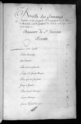 Registre de Capitation pour l'année 1731