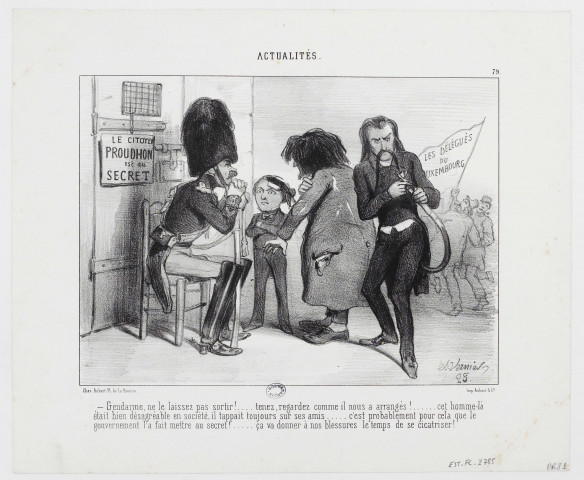[Le citoyen Proudhon est au secret] [image fixe] / Ch. Vernier , Paris : chez Aubert Pl. de la Bourse ; Imp. Aubert & Cie, 1848/1852