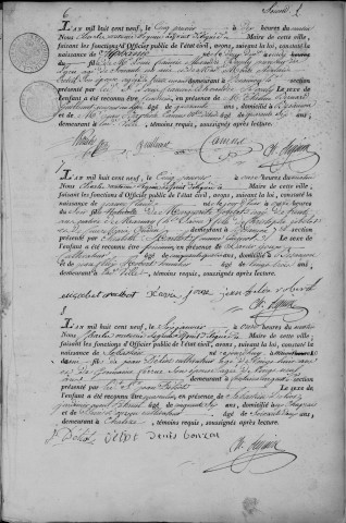 Registre des naissances, 1809