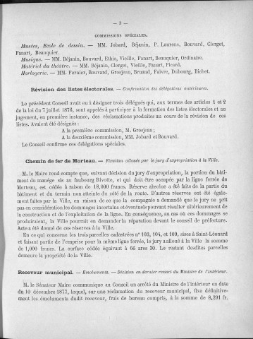 Registre des délibérations du Conseil municipal pour l'année 1878 (imprimé)