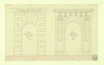 Portes des palais de Seristori et Giaccomei au bourg Saint-Pierre à Rome : élévations / Pierre-Adrien Pâris , [S.l.] : [P.-A. Pâris], [1700-1800]