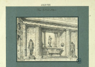 Vue de la villa Albani (statues, fontaine) / Pierre-Adrien Pâris , [S.l.] : [P.-A. Pâris], [1700-1800]