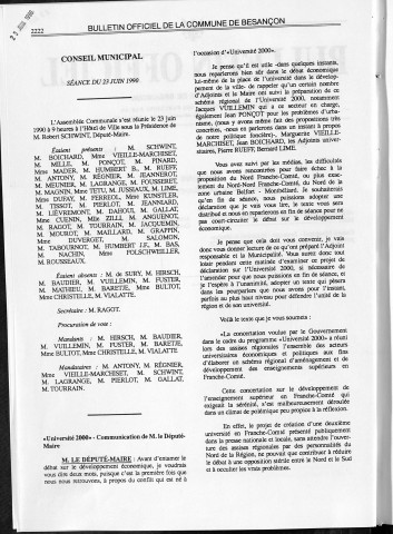 Registre des délibérations du conseil municipal. : Juin 1990-décembre 1991.