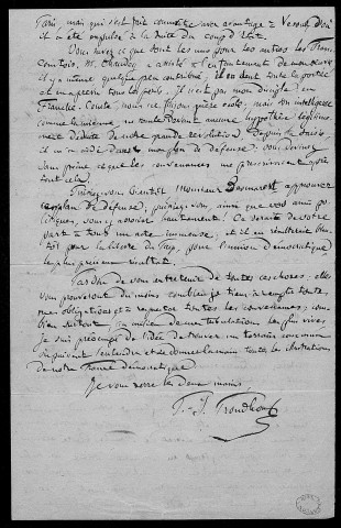 Ms Z 759 - Pierre-Joseph Proudhon. Lettre à Ernest Desmarest, Paris, 10 mai 1858.