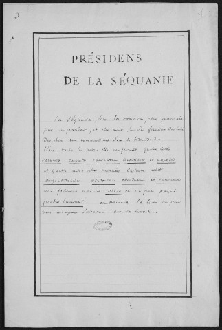 Ms Baverel 20 - Dissertations sur les antiquités de la Séquanie, par l'abbé J.-P. Baverel