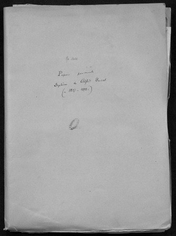 Ms 1421 - Papiers personnels, correspondance et notes d'Alfred Ducat (1827-1898)