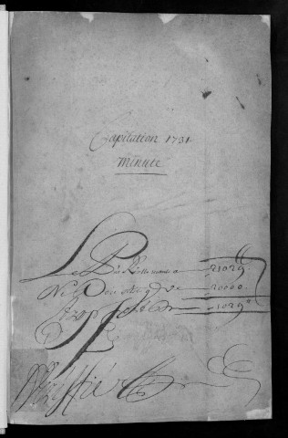 Registre de Capitation pour l'année 1731