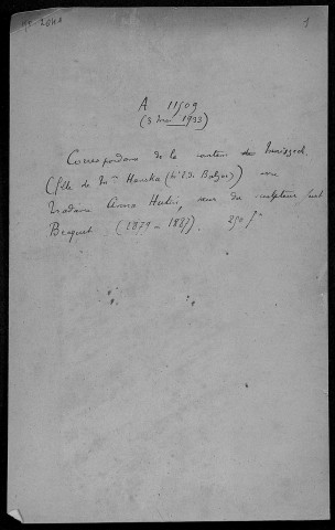 Ms 2041 - Lettres de la comtesse Georges Mniszeck à Anna Hutin, 1879-1887