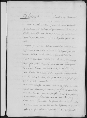 Ms Baverel 33 - Notes et documents sur les anciens châteaux de Franche-Comté, réunis par l'abbé J.-P. Baverel
