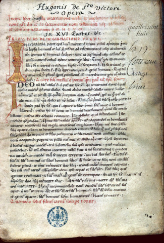 Ms 190 - Hugonis de Sancto Victore de sacramentis liber secundus