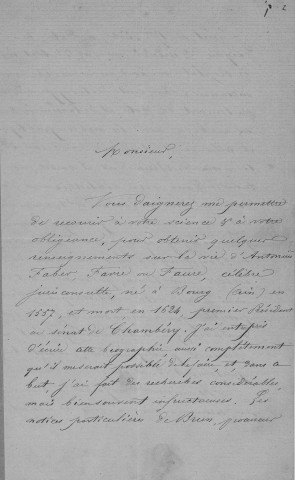 Ms 1866 - Tome VII. Lettres adressées à Auguste Castan (1833-1892)