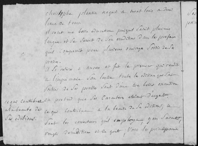 Ms Baverel 61 - Notes sur les ouvrages sortis de l'imprimerie Plantin-Moretus, de 1556 à 1685, de la main de l'abbé J.-P. Baverel