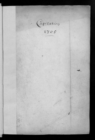Registre de Capitation pour l'année 1705