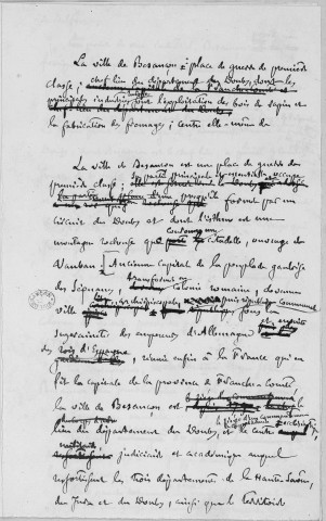 Ms 1813 - Besançon à l'époque gallo-romaine. Notes d'Auguste Castan (1833-1892)