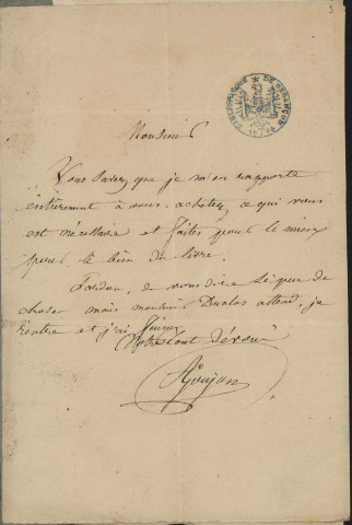 Ms 638 - Lettres du libraire Abel Goujon à Charles Laumier (1828-1830)