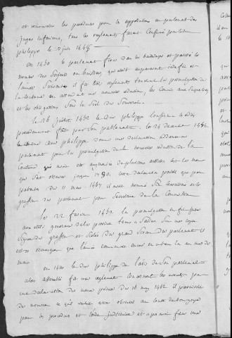 Ms Baverel 51 - « État abrégé et historique du Parlement de Franche-Comté », par l'abbé J.-P. Baverel