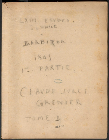 Peintures à l'huile de Claude-Jules Grenier (tome I : Barbizon, 1845)