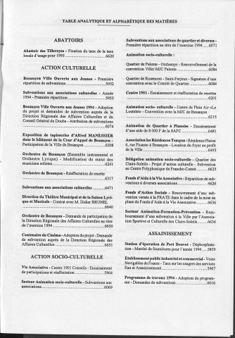 Registre des délibérations du conseil municipal. : Année 1994.