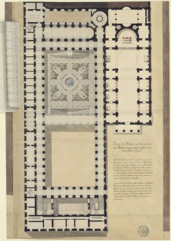 Plan de la maison ou monastère des Théatins de laquelle dépend l'église des Saints-Apôtres à Naples / Pierre-Adrien Pâris , [S.l.] : [P.-A. Pâris], [1700-1800]