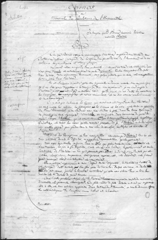 Ms 2822 - Tome I. Pierre-Joseph Proudhon. "Chronos". Généralités sur l'histoire, plan et début de l'ouvrage.