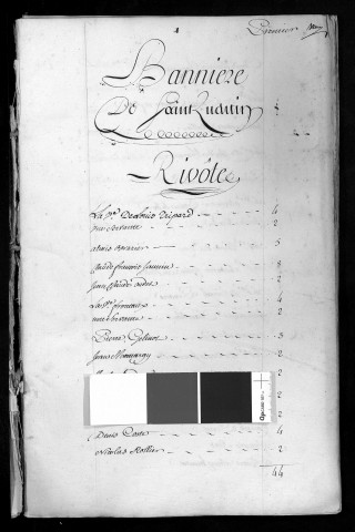 Registre de Capitation pour l'année 1764