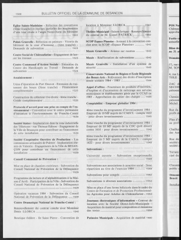 Registre des délibérations du conseil municipal. : Septembre 1984-décembre 1985.