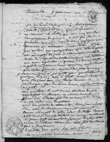 Ms 628 - Lettres écrites par Berthre de Bourniseaux au bibliophile Guillaume, de Besançon, entre les années 1798 et 1836