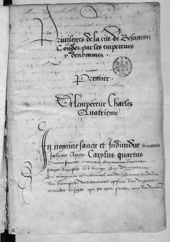 Ms Chiflet 15 - Documents « concernant l'Église et la cité de Besançon »