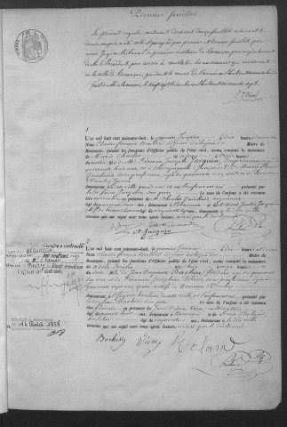 Registre des naissances, 1868