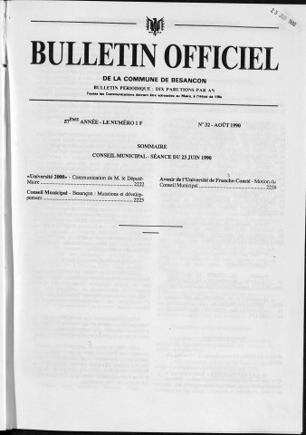 Registre des délibérations du conseil municipal. : Juin 1990-décembre 1991.