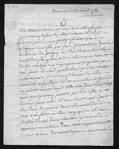Ms 1417 - Correspondance de Charles Nodier, et pièces diverses le concernant