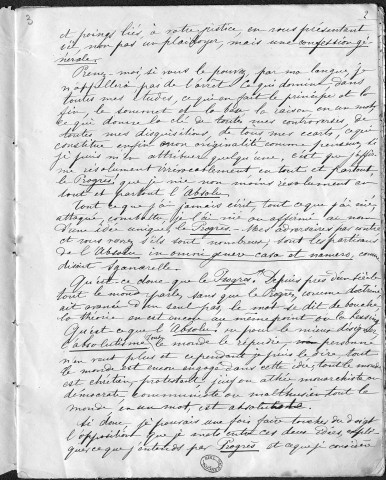 Ms 2869 - Pierre-Joseph Proudhon. "La Confession générale de P.-J. Proudhon, publiée par Jules Pothé".