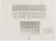 Palais Granvelle à Besançon [image fixe] : Façade sur la rue, Façade sur la cour / L. Dardel sculp , 1866