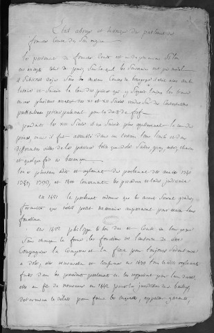 Ms Baverel 51 - « État abrégé et historique du Parlement de Franche-Comté », par l'abbé J.-P. Baverel
