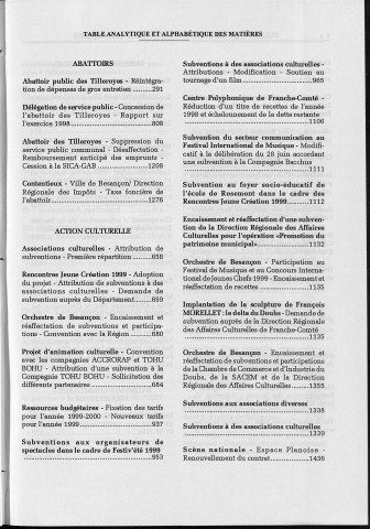 Registre des délibérations du conseil municipal : année 1999, septembre à décembre.