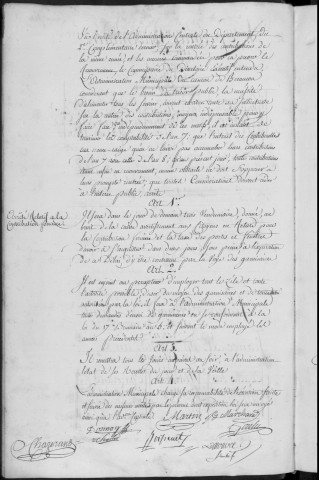 Délibérations municipales du Canton 23 septembre 1799 - 22 octobre 1800 (ancienne cote : 1D3)