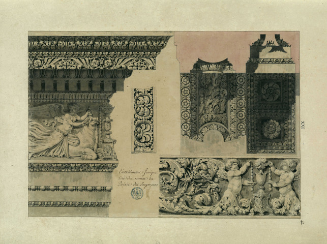 Entablement ionique tiré des ruines du palais des Empereurs / Pierre-Adrien Pâris , [S.l.] : [P.-A. Pâris], [1700-1800]