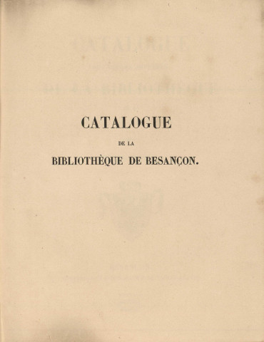Catalogue des livres imprimés de la Bibliothèque de la ville de Besançon : Belles-Lettres
