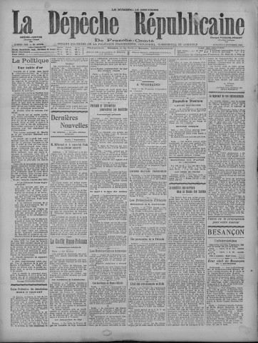 08/09/1920 - La Dépêche républicaine de Franche-Comté [Texte imprimé]