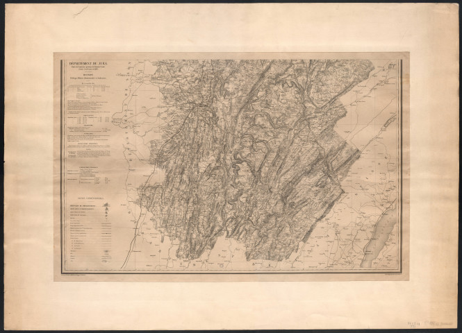 Département Géographie France Le Jura Carte ancienne 1854 