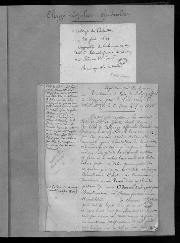 Ms 1818 - Histoire ecclésiastique de Besançon. Clergé régulier. Liturgie bisontine. Notes d'Auguste Castan (1833-1892)