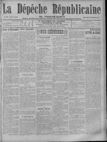 28/09/1910 - La Dépêche républicaine de Franche-Comté [Texte imprimé]
