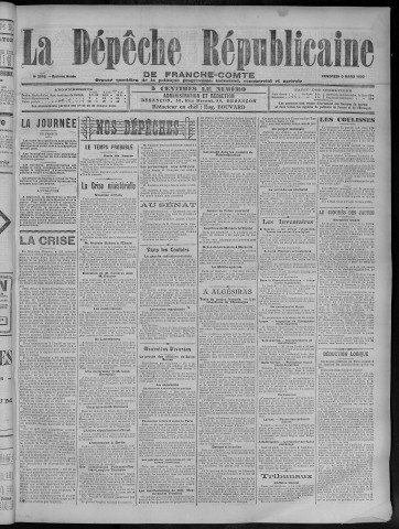 09/03/1906 - La Dépêche républicaine de Franche-Comté [Texte imprimé]