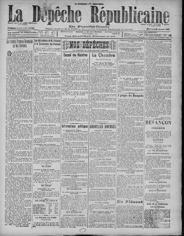 26/01/1927 - La Dépêche républicaine de Franche-Comté [Texte imprimé]