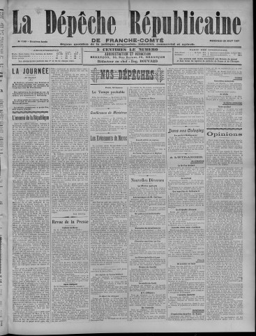 28/08/1907 - La Dépêche républicaine de Franche-Comté [Texte imprimé]