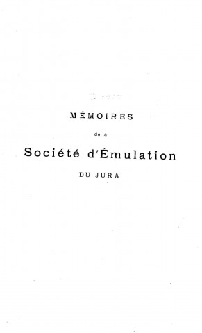 01/01/1936 - Mémoires de la Société d'émulation du Jura [Texte imprimé]