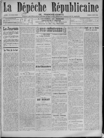 09/08/1913 - La Dépêche républicaine de Franche-Comté [Texte imprimé]
